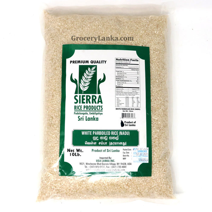 Sierra White Parboiled Rice (Nadu) 10lb