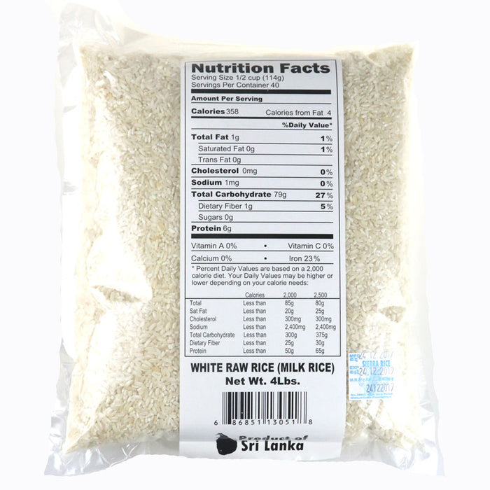 Sierra White Raw Rice (Milk / Kiribath Rice) 4lb