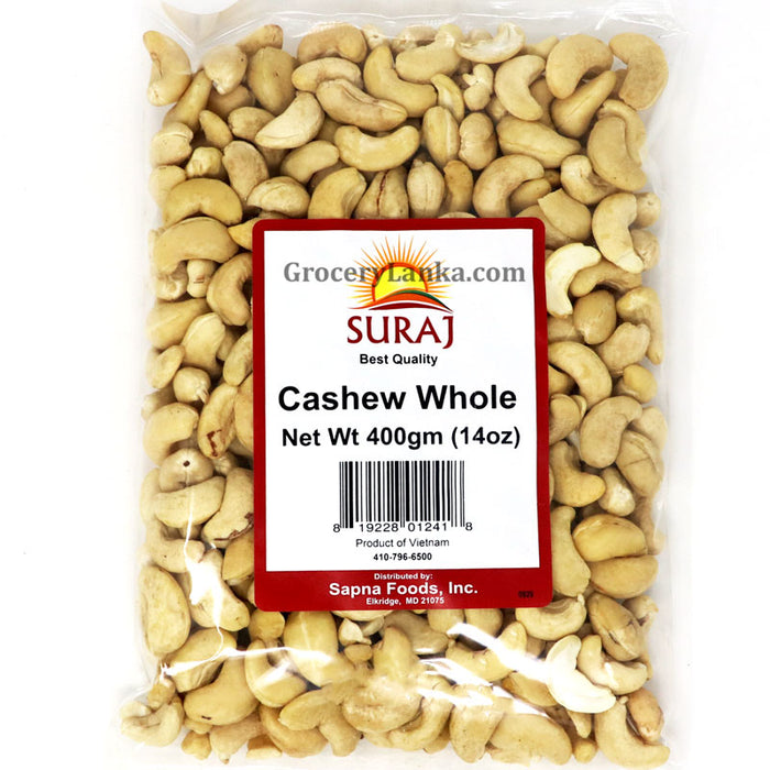 Suraj Whole Raw Cashew 400g