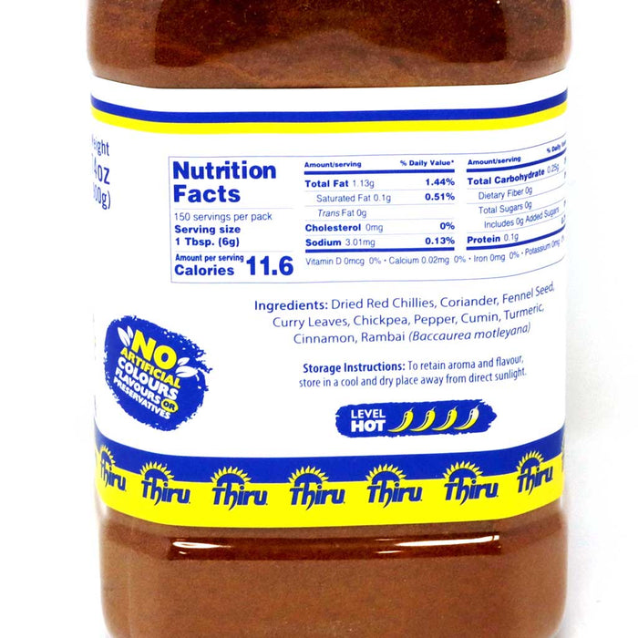 Thiru Jaffna Hot Curry Powder 900g (Bottle)