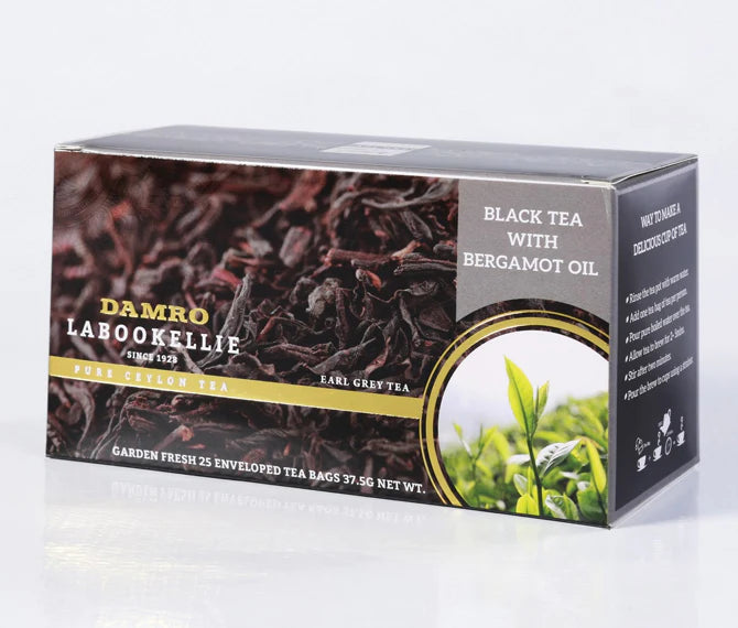 Damro Labookellie Black Earl Grey Tea (with Bermagot Oil) - Box (37.5g)