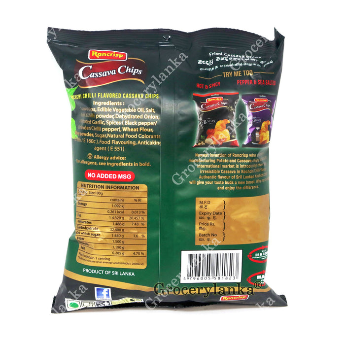 rancrisp cassava chips kochchi chilli nutrition information 